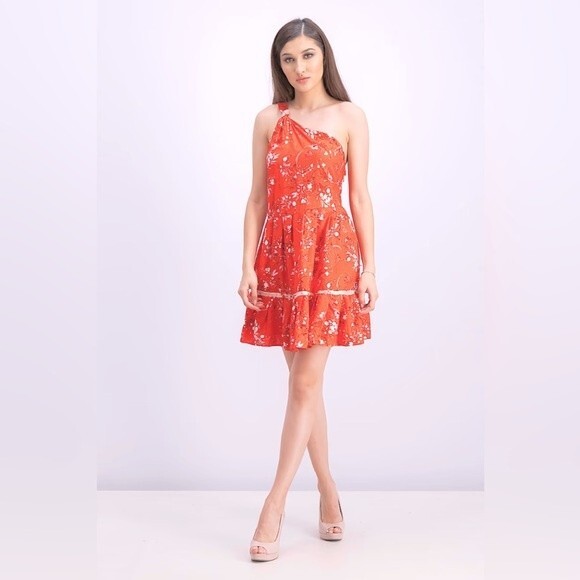 Free People All Mine Linen Blend Mini Dress in Cherry Combo NWT! sz L - Picture 4 of 15